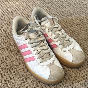 Adidas Women's Pink Striped Sneakers